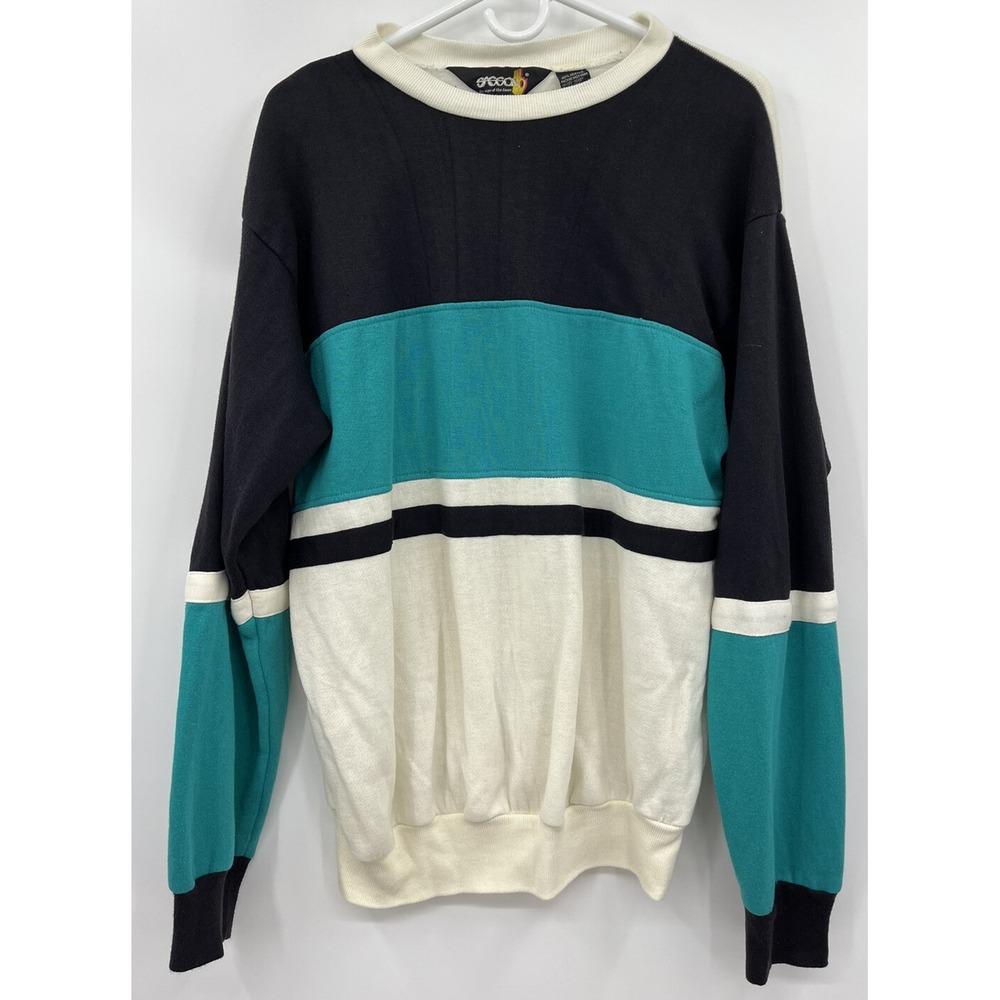Vintage 80s Sasson Crewneck Sweatshirt Size Large Colorblock